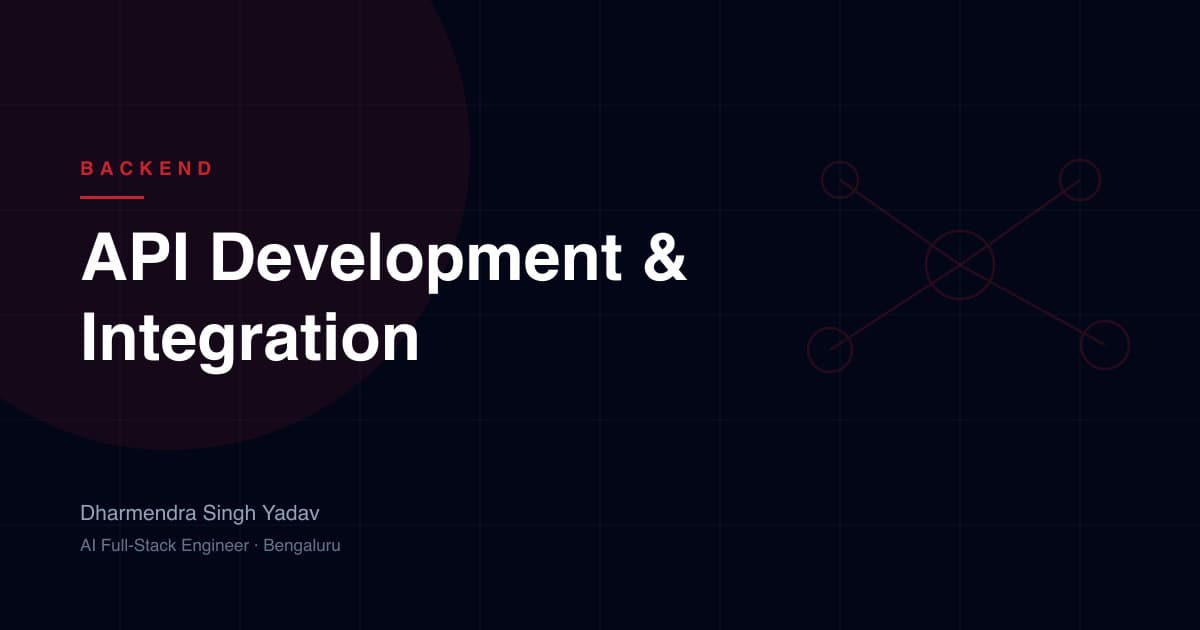 API Development & Integration — service offered by Dharmendra Singh Yadav