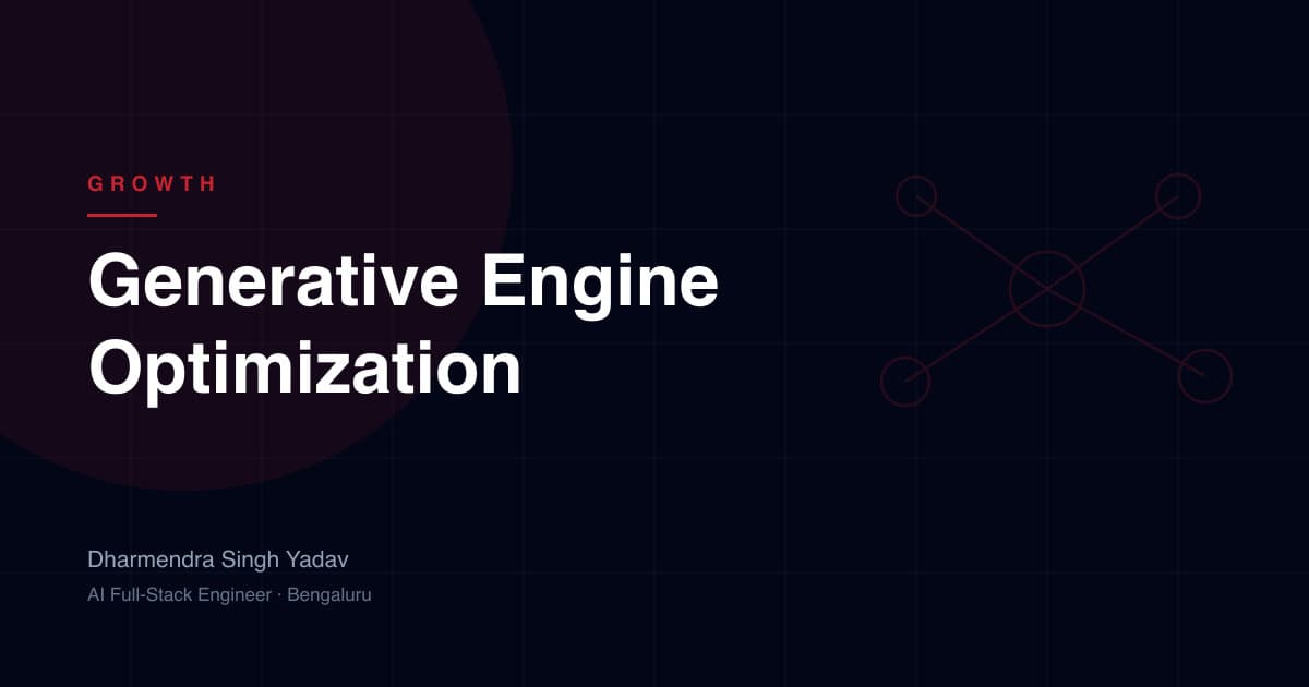 Generative Engine Optimization (GEO) — service offered by Dharmendra Singh Yadav
