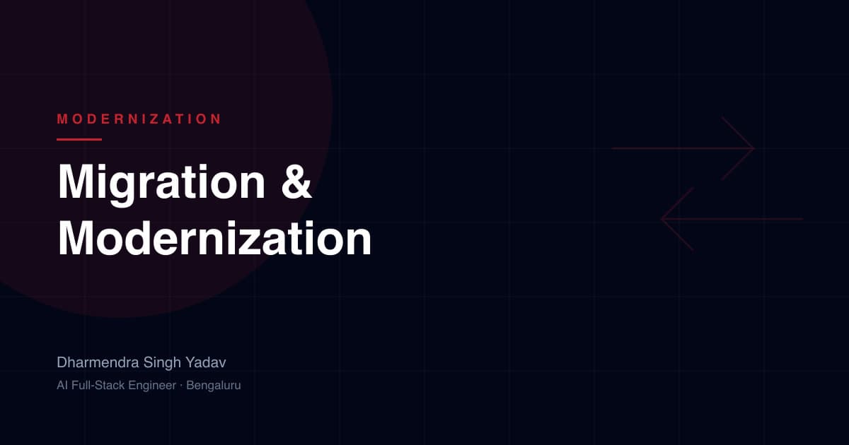 Migration & Modernization — service offered by Dharmendra Singh Yadav