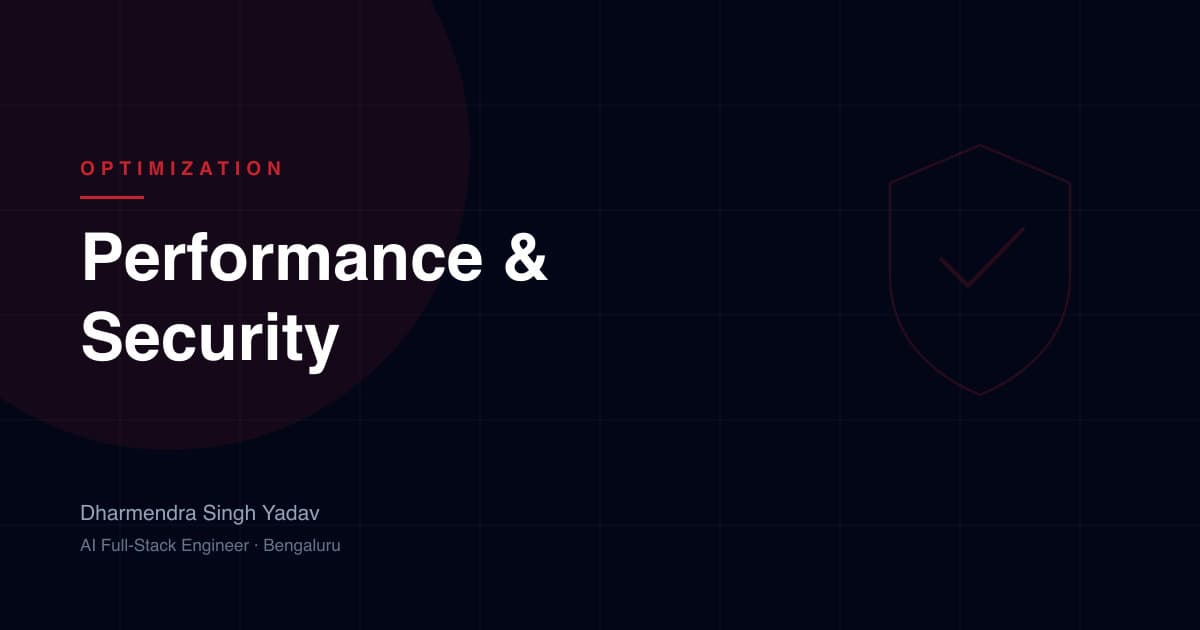 Performance & Security — service offered by Dharmendra Singh Yadav