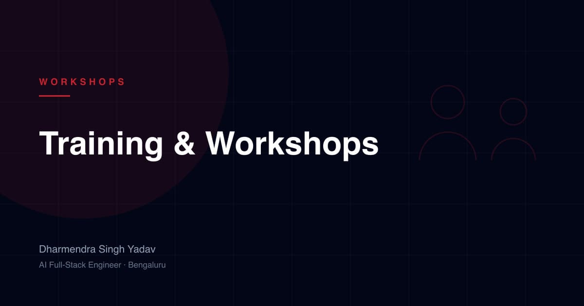 Training & Workshops — service offered by Dharmendra Singh Yadav